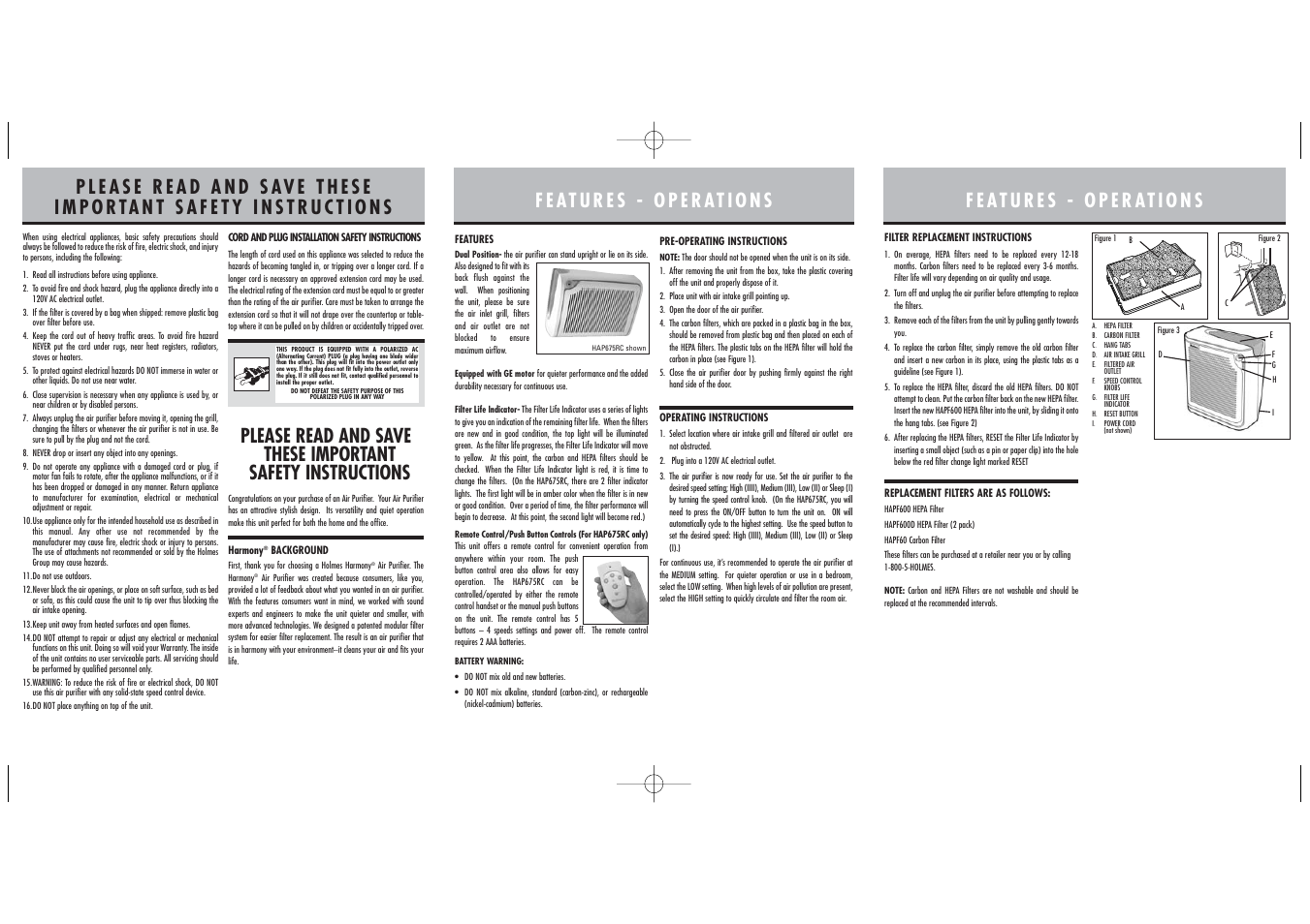 Holmes HAP615 User Manual | Page 2 / 2