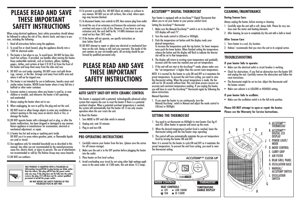 Holmes HCH4920 User Manual | Page 2 / 4