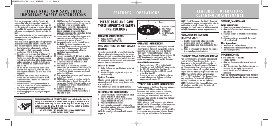 Holmes HCH4953 User Manual | Page 2 / 2