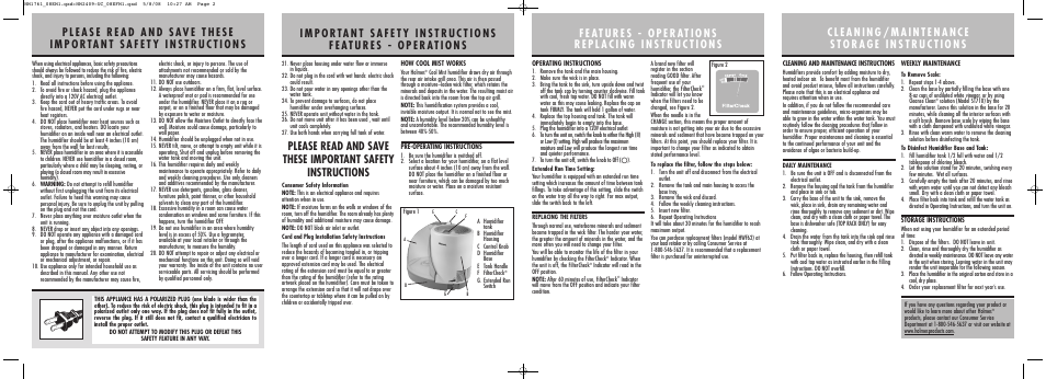 Holmes HM1761 User Manual | Page 2 / 2