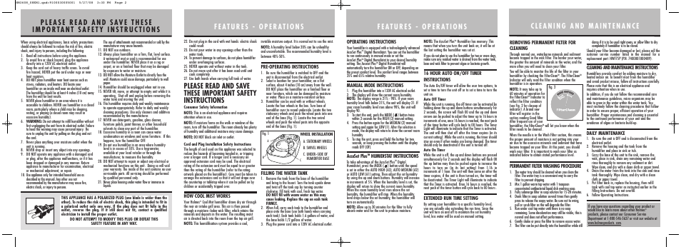 Holmes HM3608 User Manual | Page 2 / 2