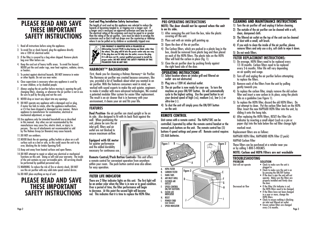 Holmes HAP675RC User Manual | Page 3 / 4