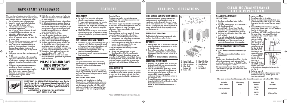 Holmes HAP9412 User Manual | Page 2 / 2