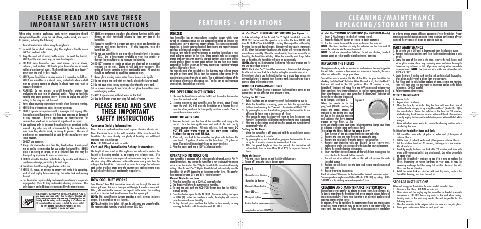 Holmes HWF100 User Manual | Page 2 / 2