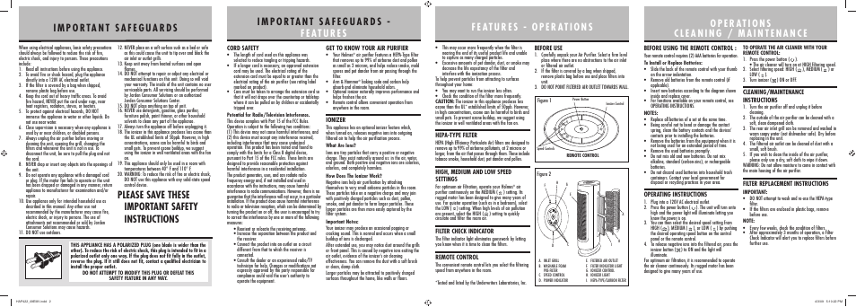 Holmes HAP422 User Manual | Page 2 / 2
