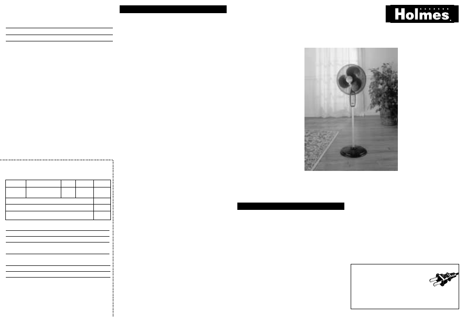 Holmes HASF1522RCI User Manual | 4 pages
