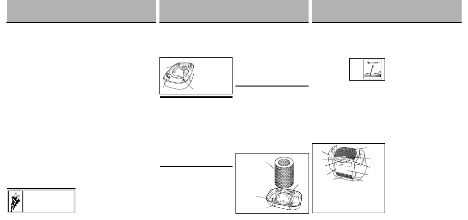 Replacing the filter, How cool mist works, Pre-operating instructions | Cleaning and maintenance instructions, Filling the water tank, Setting the accuset, programmable humidistat, Operating instructions | Holmes HM3650 User Manual | Page 3 / 6