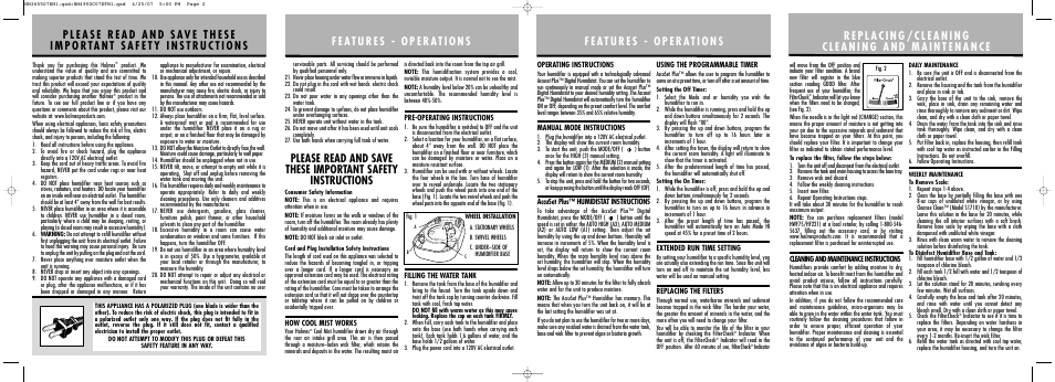 Holmes HM3655 User Manual | Page 2 / 2