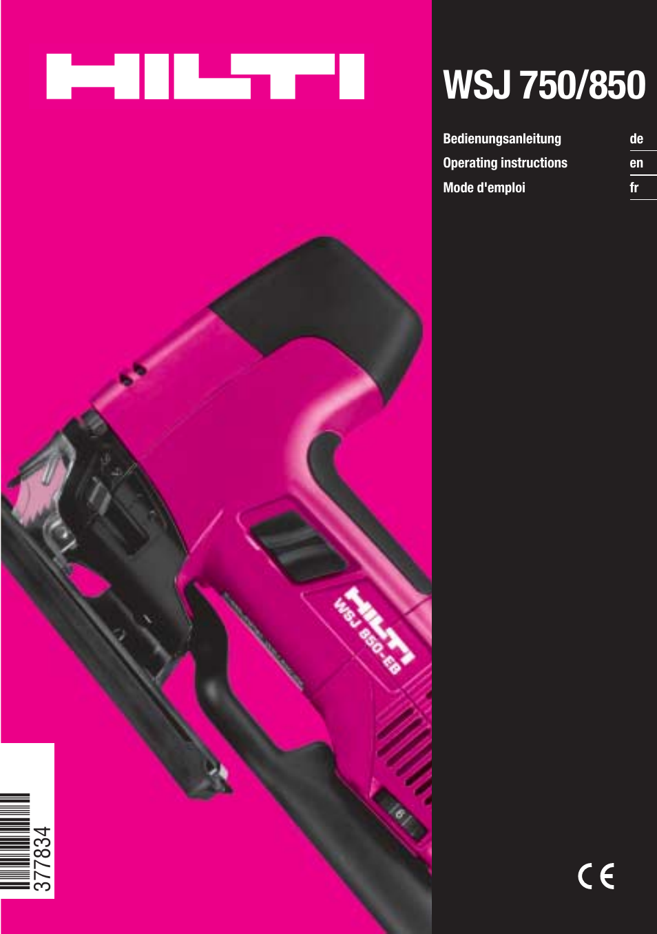 Hilti WSJ 750 User Manual | 17 pages