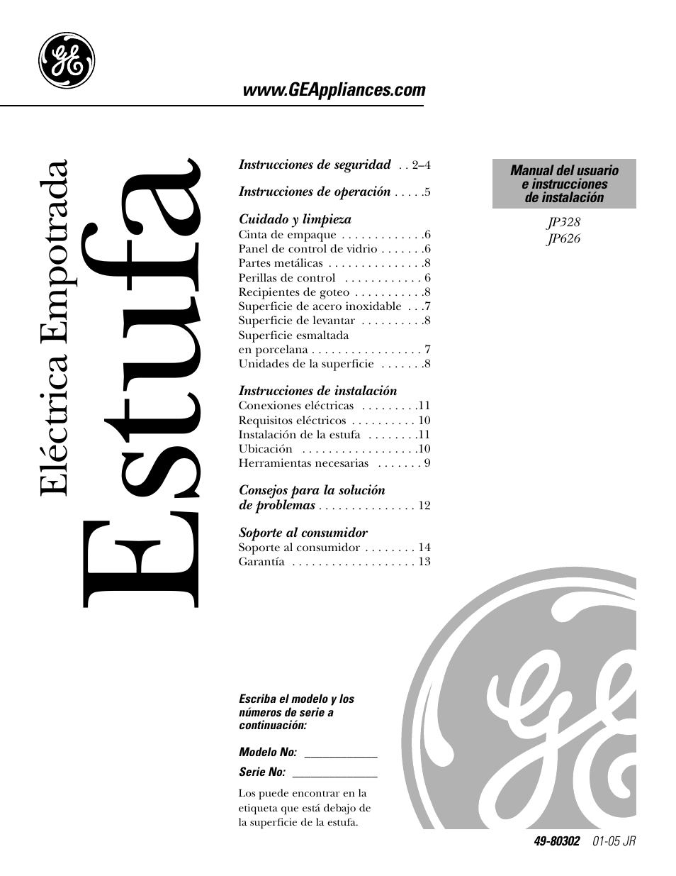 Spanish table of contents, Cuidado y limpieza, Instrucciones de instalación | Soporte al consumidor, Est u fa | Hilti Electric Built-In Cooktop JP328 User Manual | Page 15 / 28