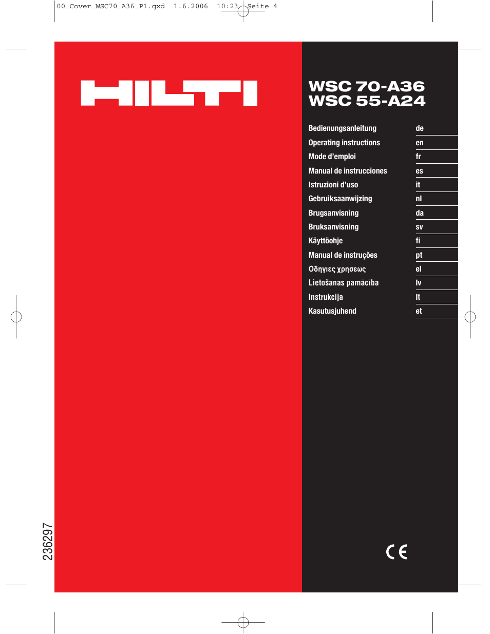 Hilti WSC 70-A36 User Manual | 22 pages