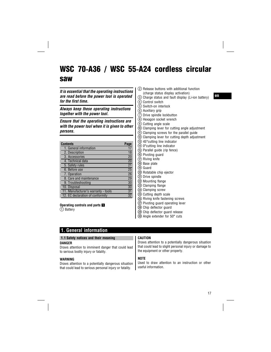 Hilti WSC 70-A36 User Manual | Page 6 / 22