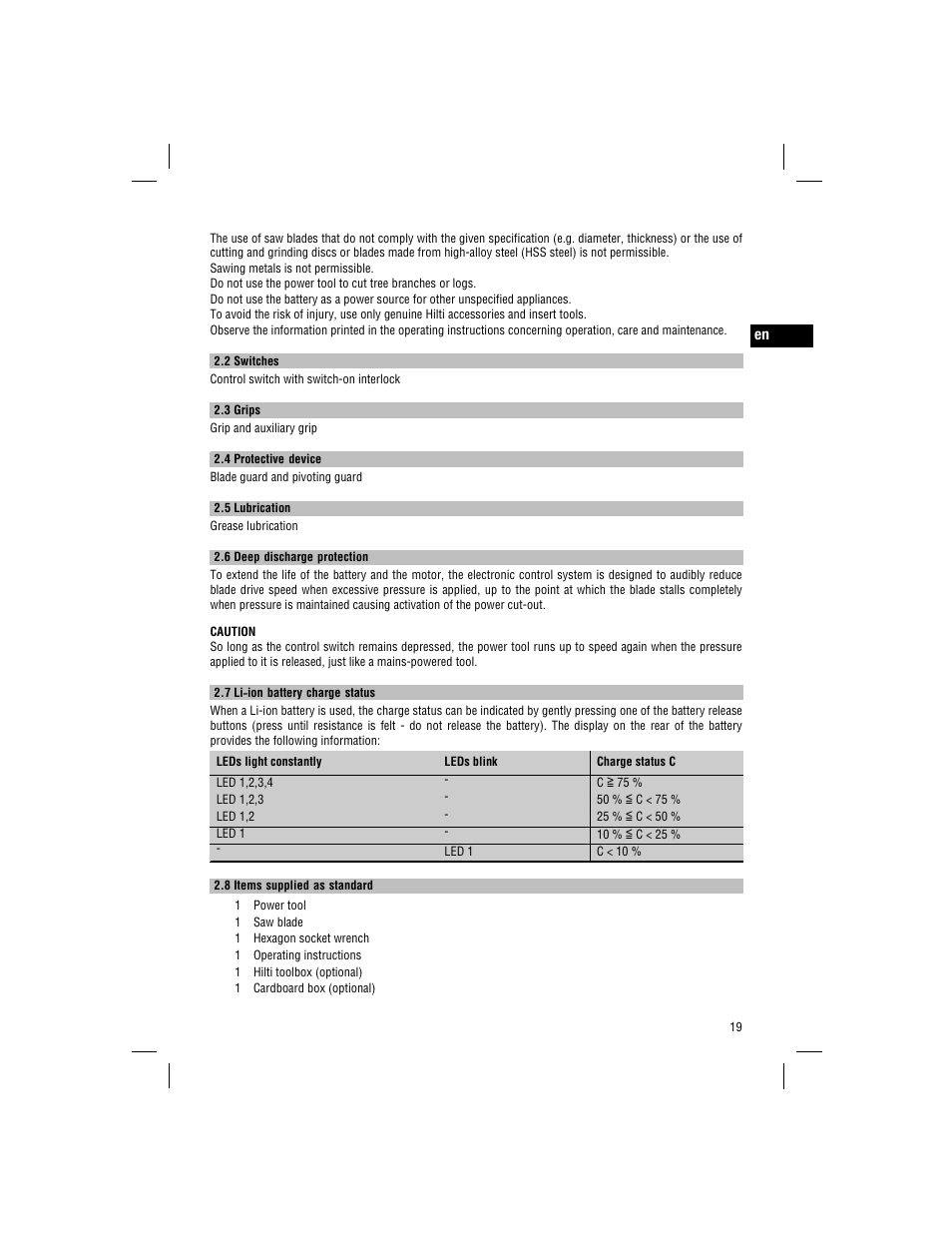 Hilti WSC 70-A36 User Manual | Page 8 / 22