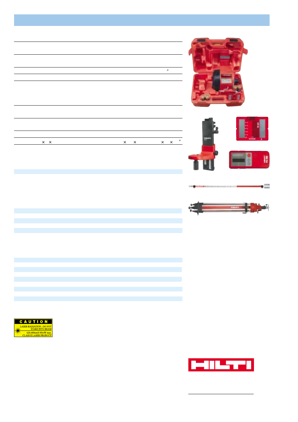 Pr 16 rotating laser, Accessories, Additional accessories | Hilti PR 16 User Manual | Page 6 / 6