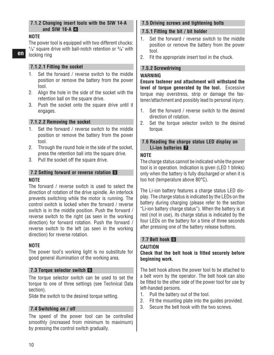Hilti SID/SIW 14-A/18-A User Manual | Page 17 / 21