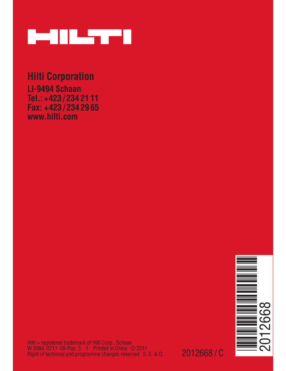 Hilti SID/SIW 14-A/18-A User Manual | Page 21 / 21