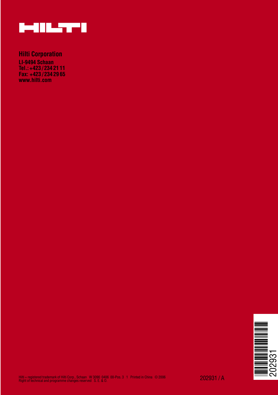 Hilti TE 7-C User Manual | Page 16 / 16