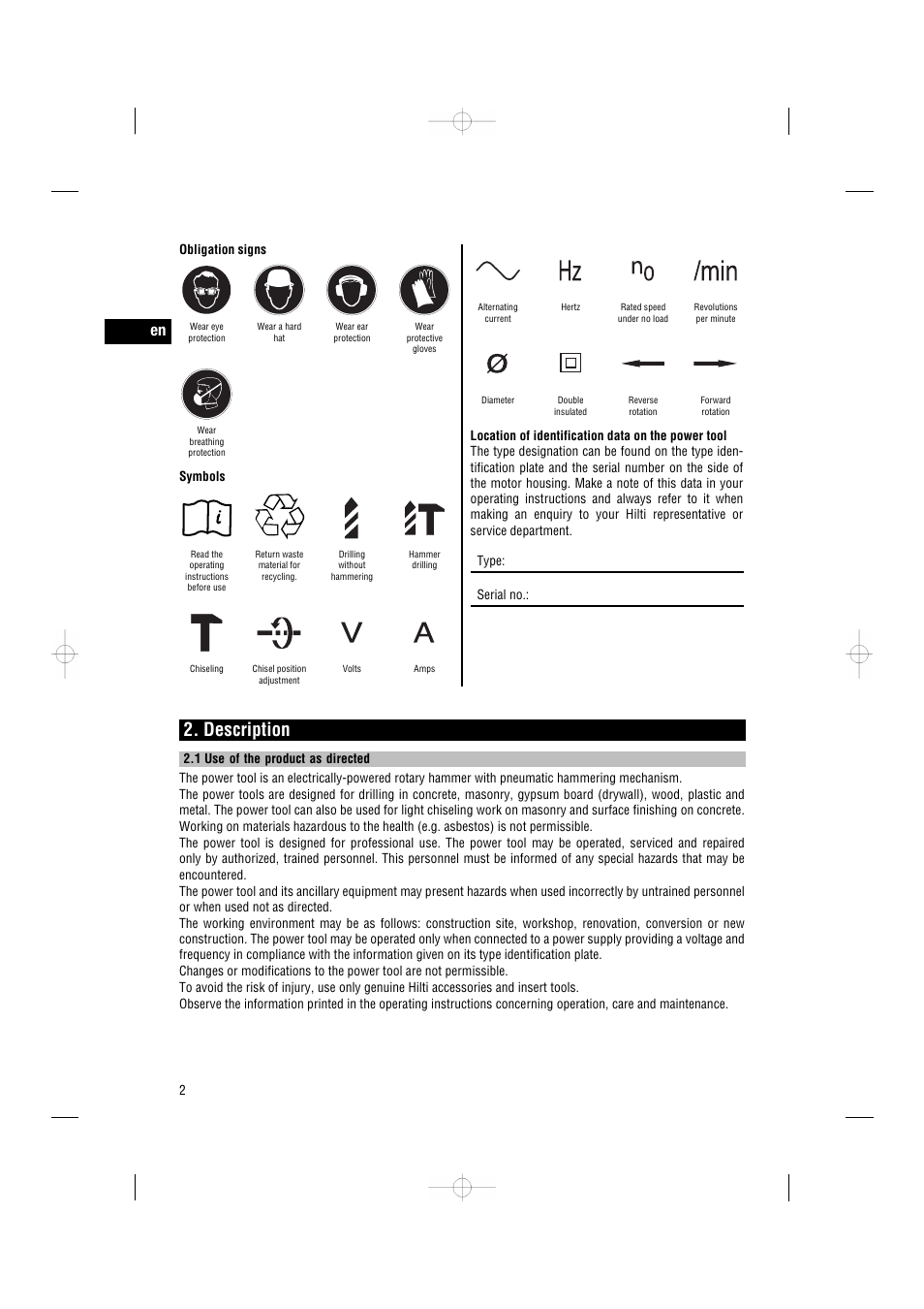 Description | Hilti TE 7-C User Manual | Page 5 / 16