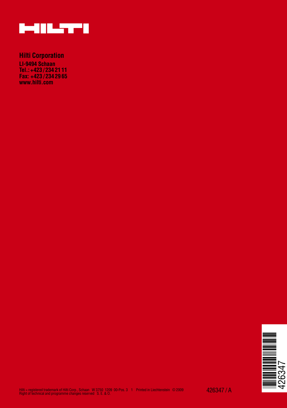 Hilti TE3000-AVR User Manual | Page 19 / 19