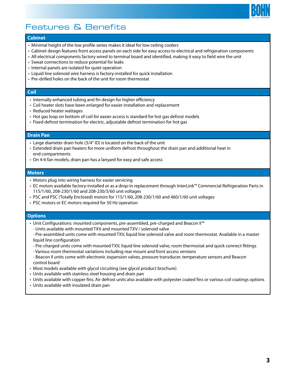 Features & benefits | Heatcraft Refrigeration Products BN-LOPTB User Manual | Page 3 / 20