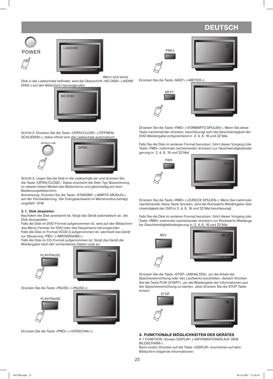 Deutsch | Vitek VT-4073 SR User Manual | Page 23 / 92