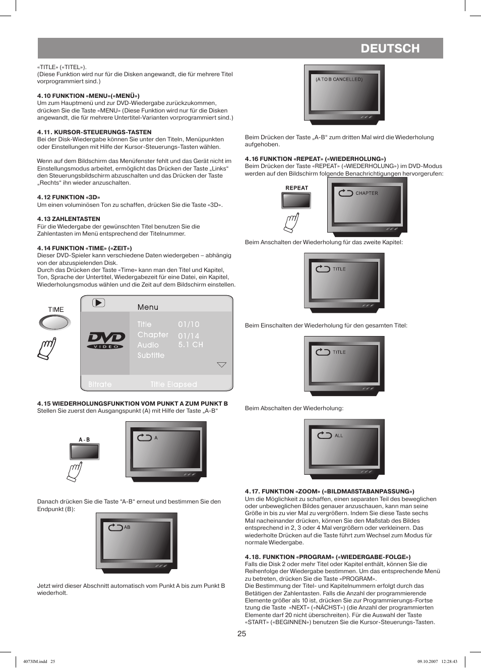 Deutsch | Vitek VT-4073 SR User Manual | Page 25 / 92