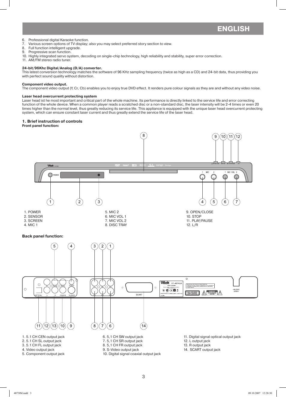 English | Vitek VT-4073 SR User Manual | Page 3 / 92
