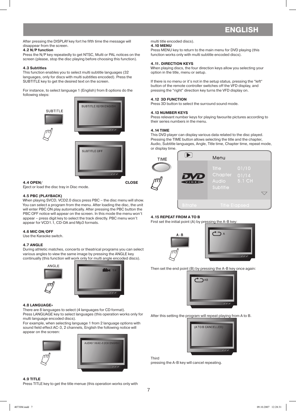English | Vitek VT-4073 SR User Manual | Page 7 / 92