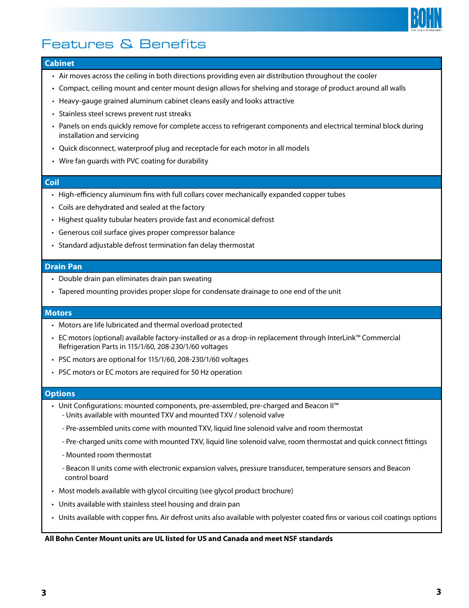 Features & benefits | Heatcraft Refrigeration Products BN-CMTB User Manual | Page 3 / 8