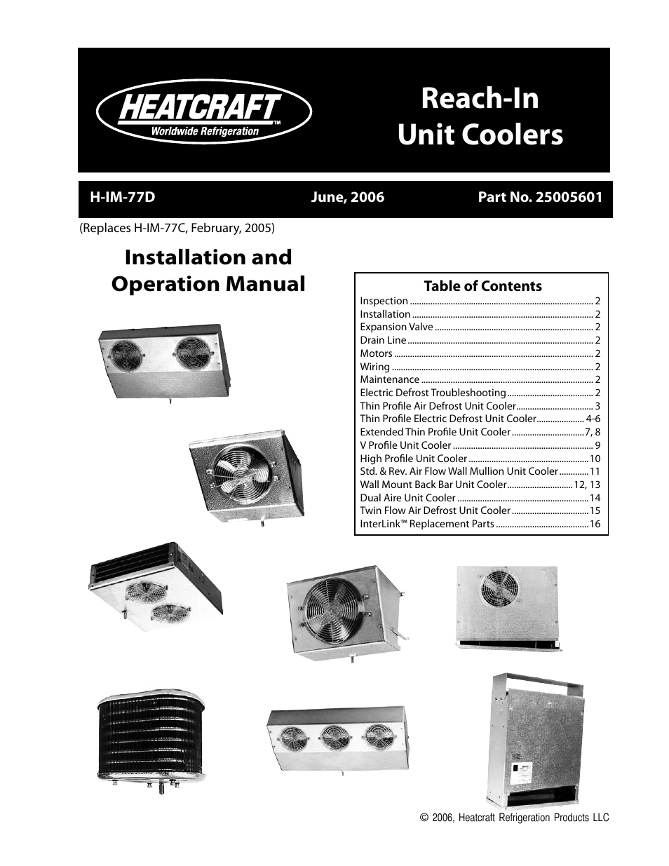 Heatcraft Refrigeration Products H-IM-77D User Manual | 16 pages