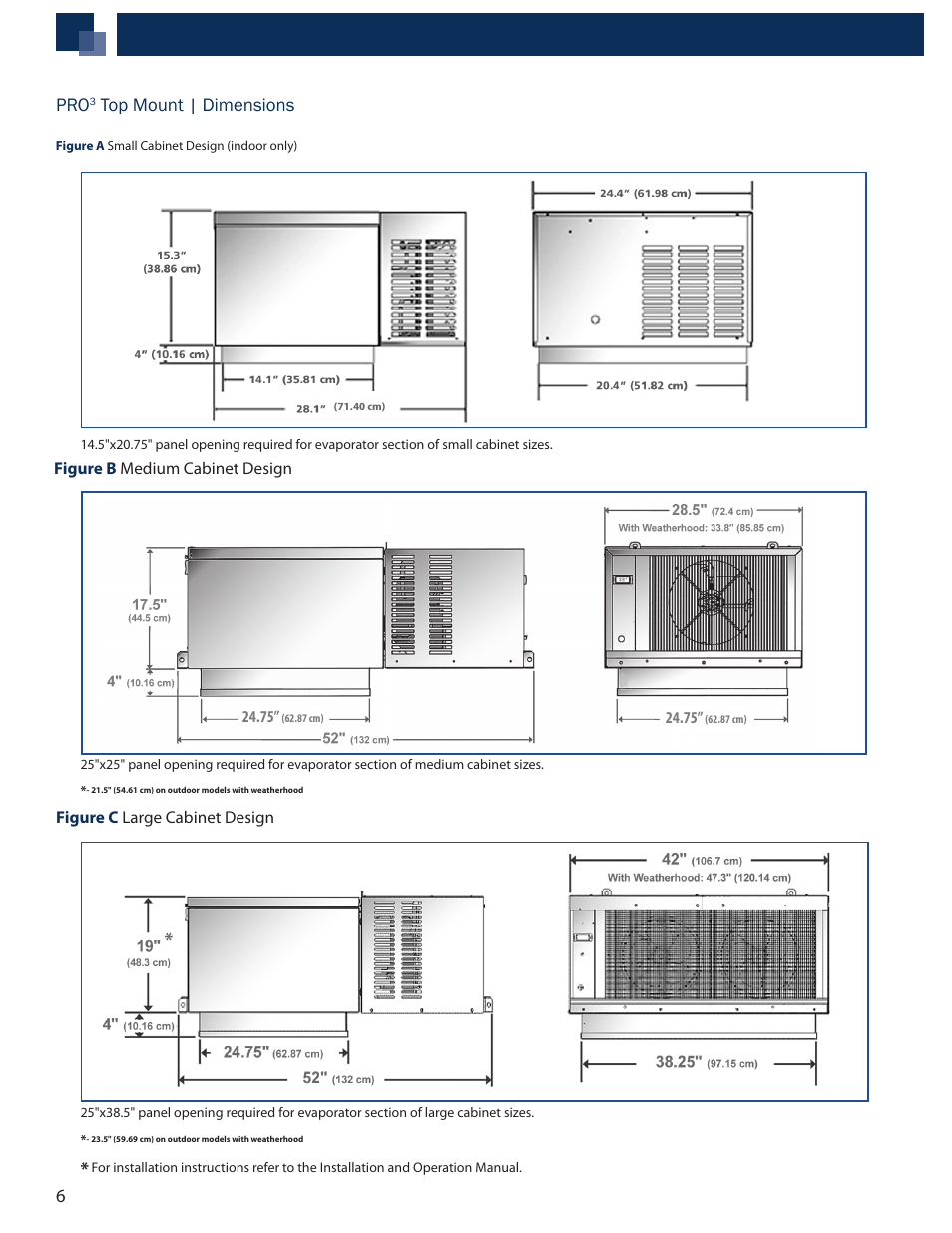 6pro, Top mount | dimensions | Heatcraft Refrigeration Products CHANDLER PTN User Manual | Page 6 / 12