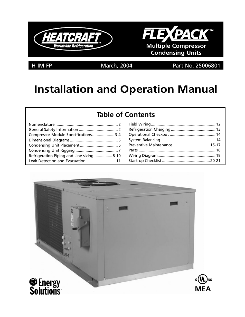 Heatcraft Refrigeration Products H-IM-FP User Manual | 24 pages