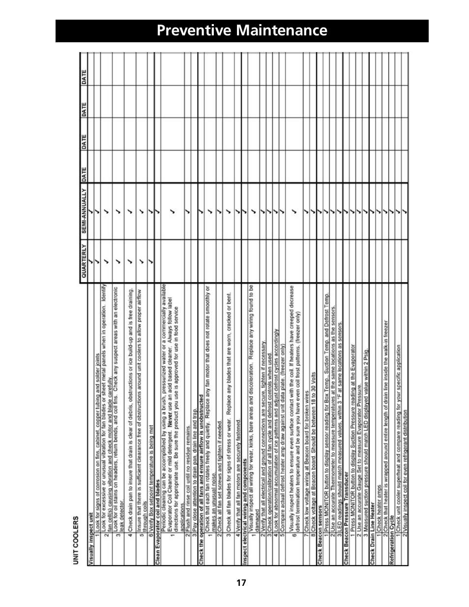 Preventive maintenance | Heatcraft Refrigeration Products H-IM-FP User Manual | Page 17 / 24