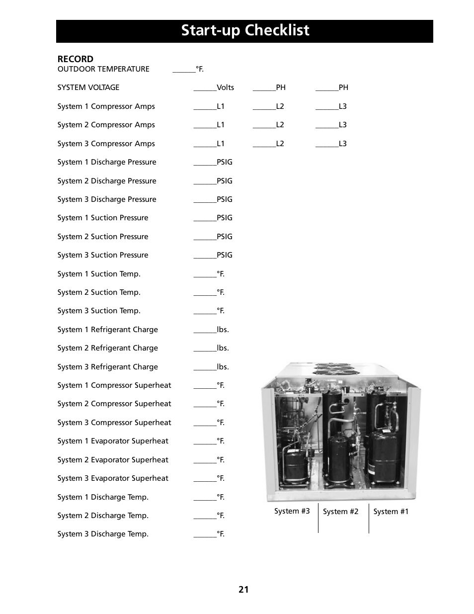 Start-up checklist | Heatcraft Refrigeration Products H-IM-FP User Manual | Page 21 / 24