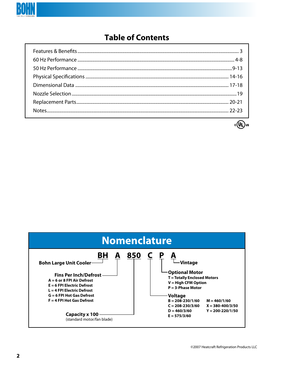 Heatcraft Refrigeration Products BHG User Manual | Page 2 / 24