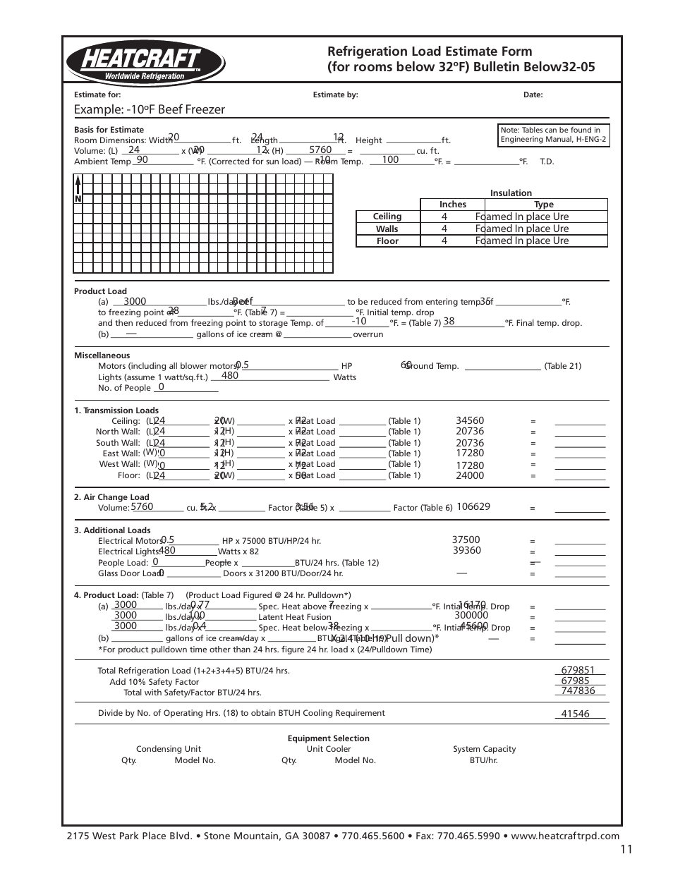 Example: -10ºf beef freezer | Heatcraft Refrigeration Products H-ENGM0408 User Manual | Page 11 / 44