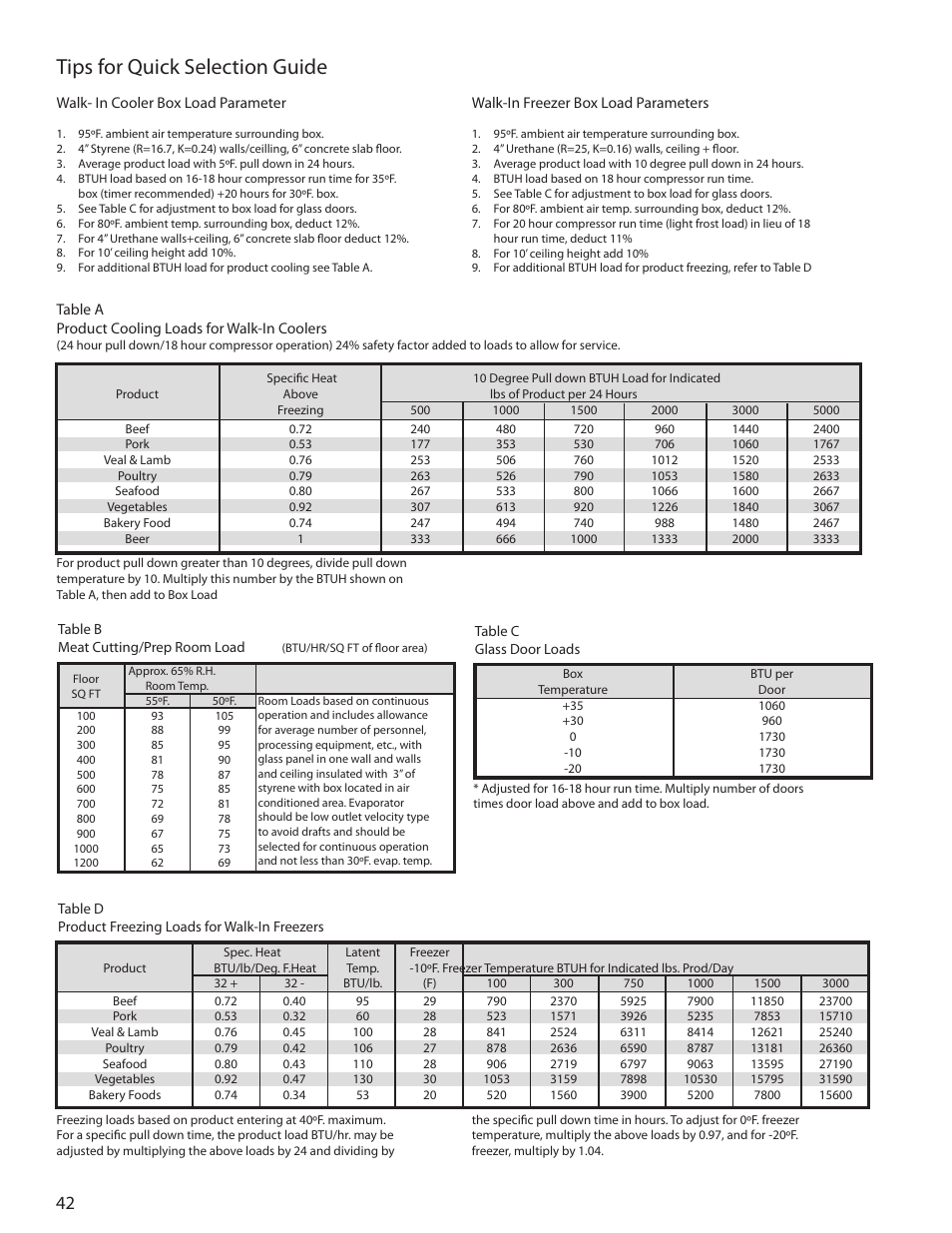 Tips for quick selection guide | Heatcraft Refrigeration Products H-ENGM0408 User Manual | Page 42 / 44