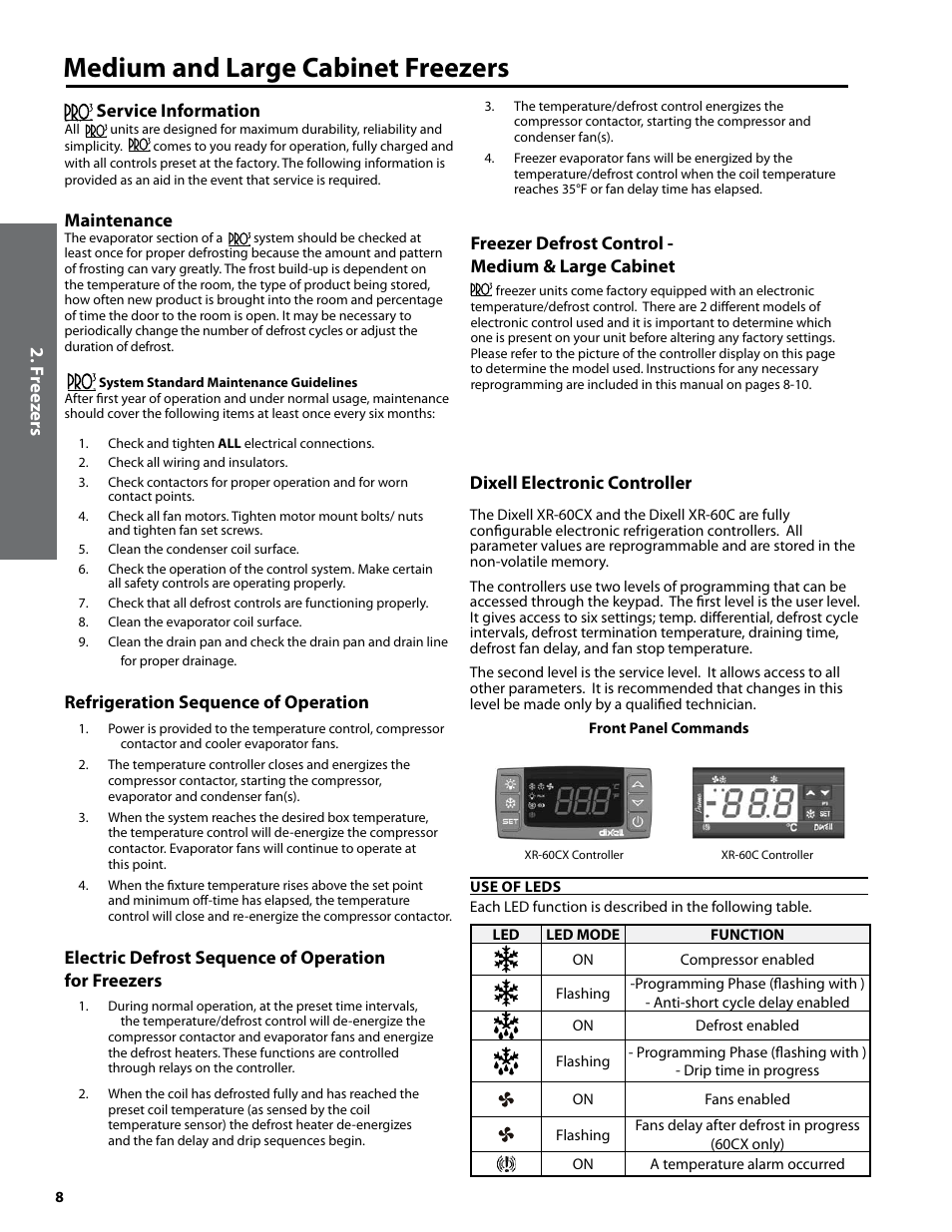 Medium and large cabinet freezers | Heatcraft Refrigeration Products Refrigeration System H-IM-82B User Manual | Page 8 / 20