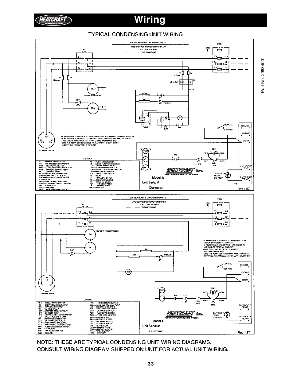 Wiring | Heatcraft Refrigeration Products H-IM-79B User Manual | Page 33 / 36