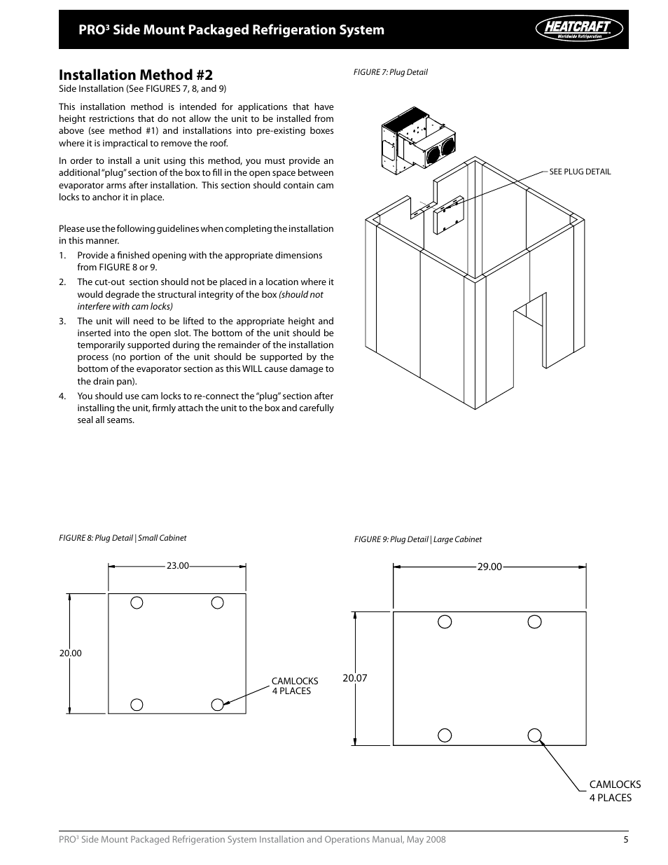 Installation method #2, Side mount packaged refrigeration system | Heatcraft Refrigeration Products PRO3 User Manual | Page 5 / 24