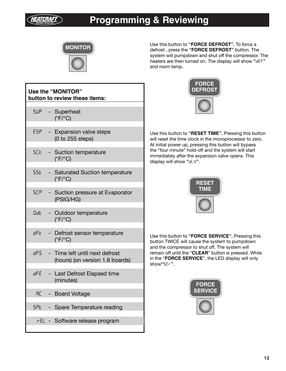 Programming & reviewing | Heatcraft Refrigeration Products BEACON II H-IM-79E User Manual | Page 13 / 36