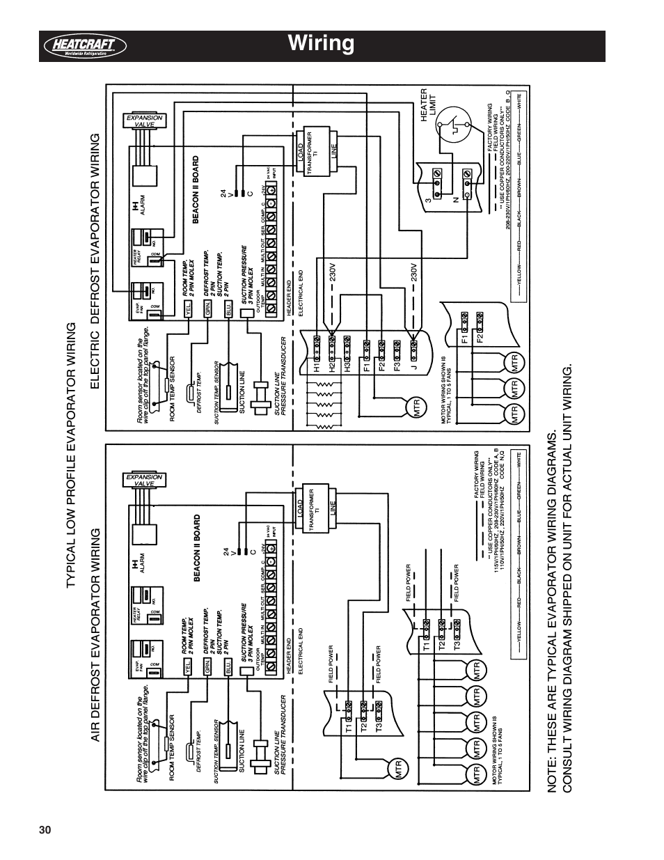 Wiring | Heatcraft Refrigeration Products BEACON II H-IM-79E User Manual | Page 30 / 36