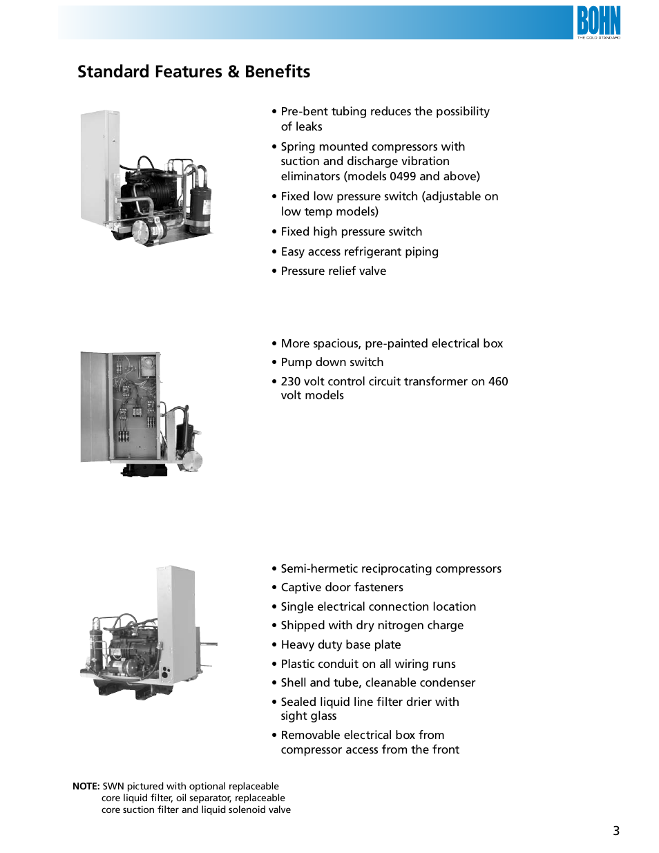 Standard features & benefits | Heatcraft Refrigeration Products SWN User Manual | Page 3 / 12