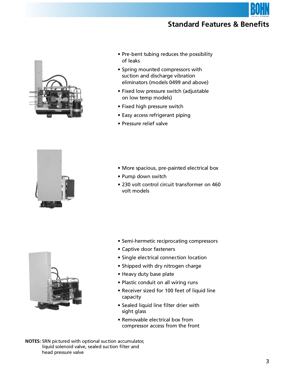 Standard features & benefits | Heatcraft Refrigeration Products SRN User Manual | Page 3 / 12