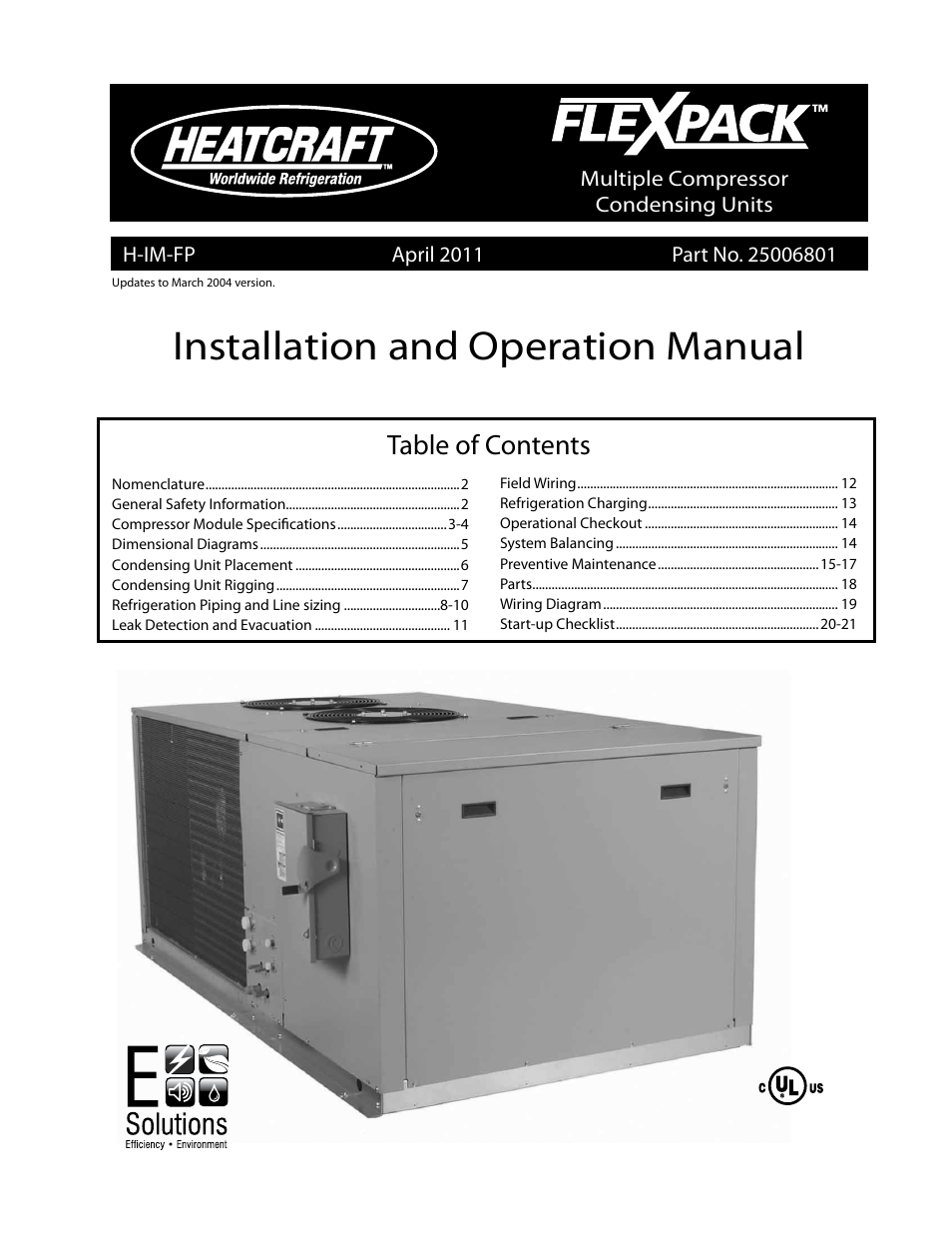 Heatcraft Refrigeration Products FLEXPACK 25006801 User Manual | 24 pages