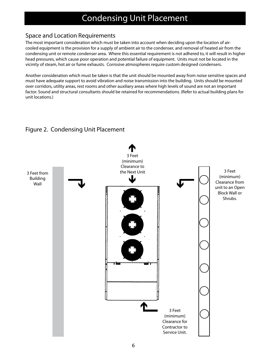 Condensing unit placement | Heatcraft Refrigeration Products FLEXPACK 25006801 User Manual | Page 6 / 24