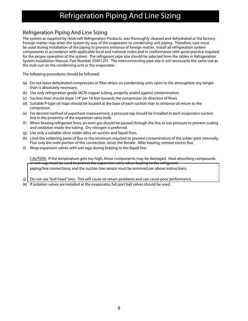 Refrigeration piping and line sizing | Heatcraft Refrigeration Products FLEXPACK 25006801 User Manual | Page 8 / 24
