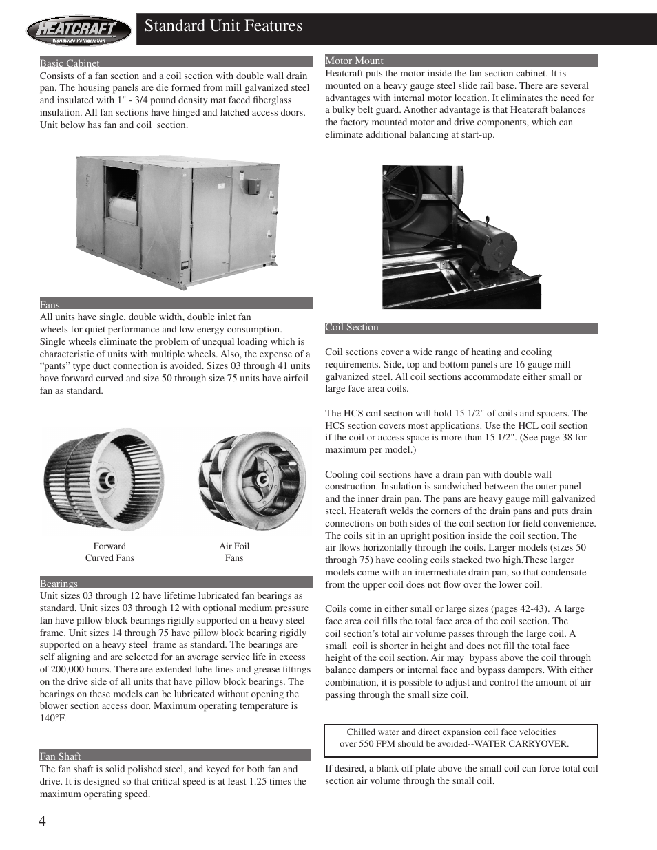 Standard unit features | Heatcraft Refrigeration Products HCS User Manual | Page 4 / 44