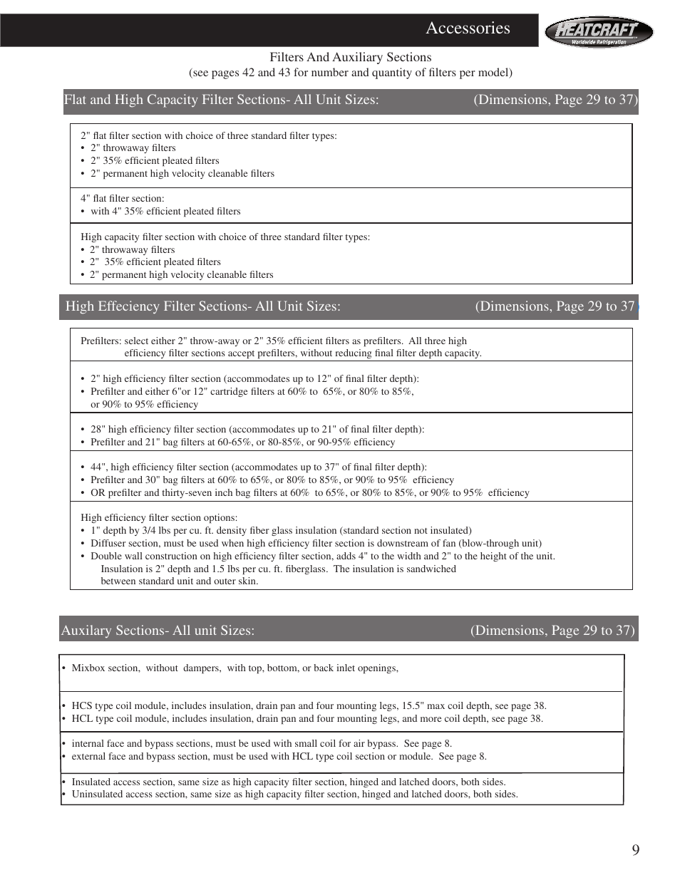 Accessories | Heatcraft Refrigeration Products HCS User Manual | Page 9 / 44
