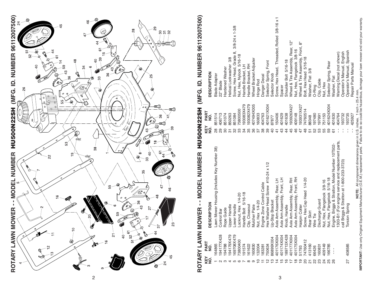 Huskee HU500N22SH User Manual | Page 3 / 4